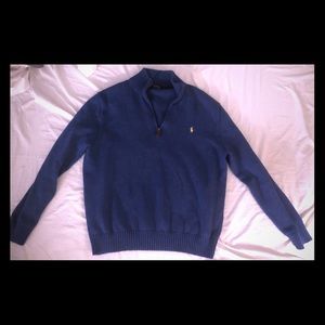 Men’s Polo Ralph Lauren Wool XL BLUE Quarter Zip!